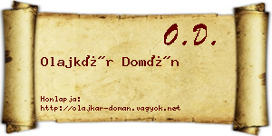 Olajkár Domán névjegykártya